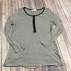 Olive & Oak Long Sleeve Striped Henley Size XL
